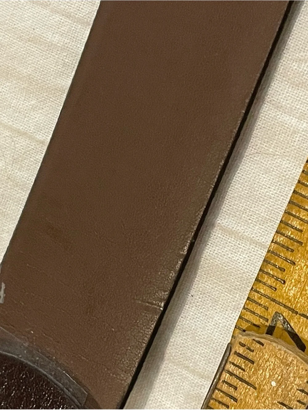 Genuine Leather Brown Dress Belt Brass Buckle Classic Business Size 38/95